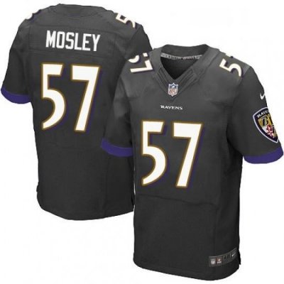 Mens Nike Baltimore Ravens 57 CJ Mosley Elite Black Alternate NFL Jersey