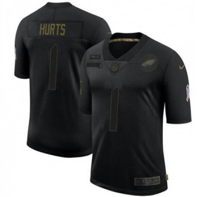 Men Nike Jalen Hurts Philadelphia Eagles Limited Black 2020 Salute To Service NFL Jersey