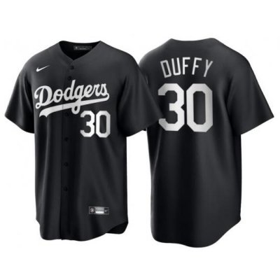 Men Los Angeles Dodgers Danny Duffy 30 Black Flex Base Stitched MLB Jersey