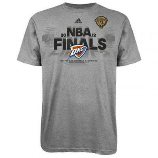 nba oklahoma city thunder T-ahirt gray