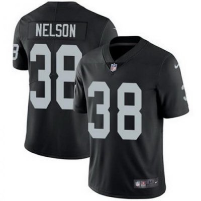 Nike Raiders #38 Nick Nelson Black Team Color Mens Stitched NFL Vapor Untouchable Limited Jersey