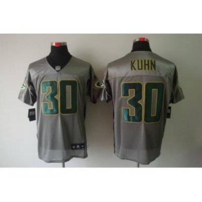 Nike Green Bay Packers 30 John Kuhn Grey Elite Shadow NFL Jersey