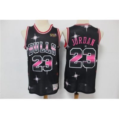 Men Chicago Bulls Michael Jordan 23 Full Stars Black Limited Jersey