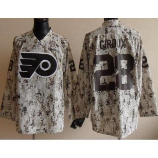 Philadelphia Flyers 28 Claude Giroux White Camo NHL Jerseys