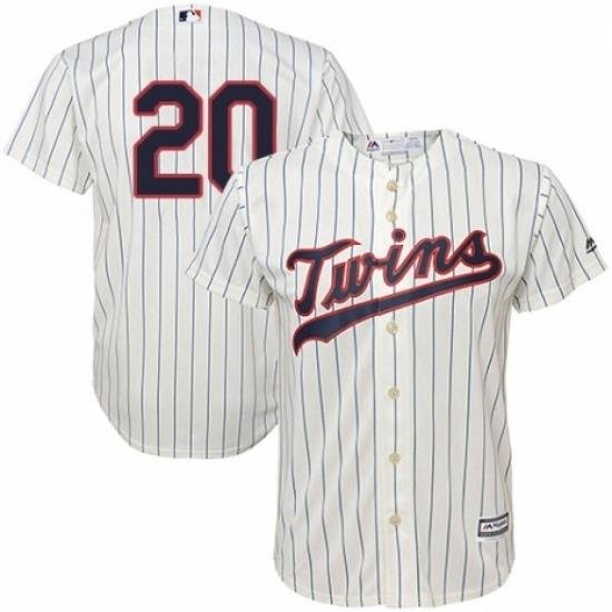 Youth Majestic Minnesota Twins 20 Eddie Rosario Authentic Cream Alternate Cool Base MLB Jersey