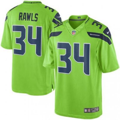 Mens Seattle Seahawks Thomas Rawls Nike Green Color Rush Limited Jersey