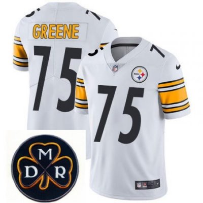 Nike Steelers #75 Joe Greene White Mens NFL Vapor Untouchable Limited Stitched With MDR Dan Rooney Patch Jersey