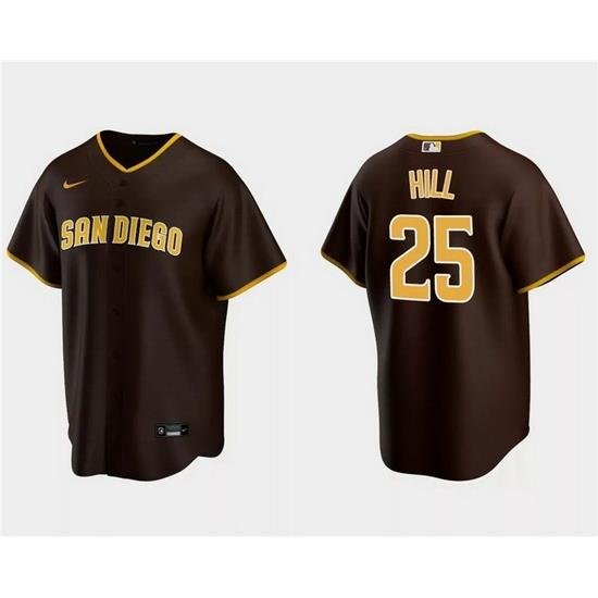 Men San Diego Padres 25 Tim Hill Brown Cool Base Stitched Jersey