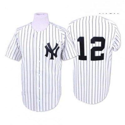 Mens Mitchell and Ness New York Yankees 12 Wade Boggs Replica White 1996 Throwback MLB Jersey