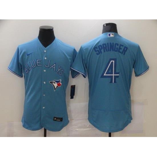 Men Toronto Blue Jays 4 George Springer Blue Stitched MLB Flex Base Nike Jersey