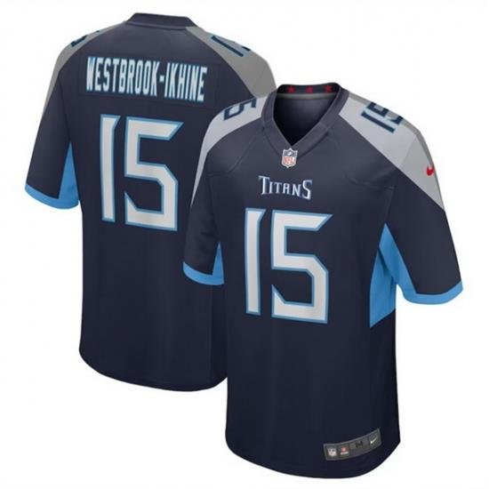 Men Tennessee Titans 15 Nick Westbrook Ikhine Navy Stitched Game Football Jersey