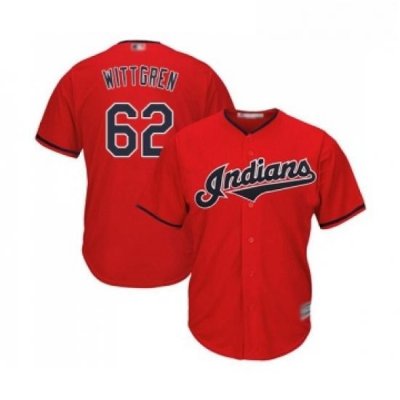 Youth Cleveland Indians 62 Nick Wittgren Replica Scarlet Alternate 2 Cool Base Baseball Jersey