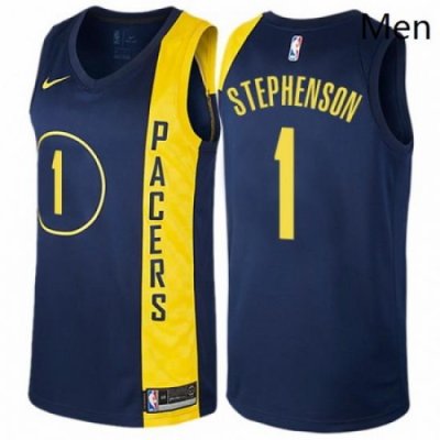 Mens Nike Indiana Pacers 1 Lance Stephenson Swingman Navy Blue NBA Jersey City Edition