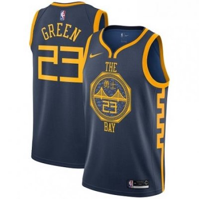 Youth Nike Golden State Warriors 23 Draymond Green Swingman Navy Blue NBA Jersey City Edition