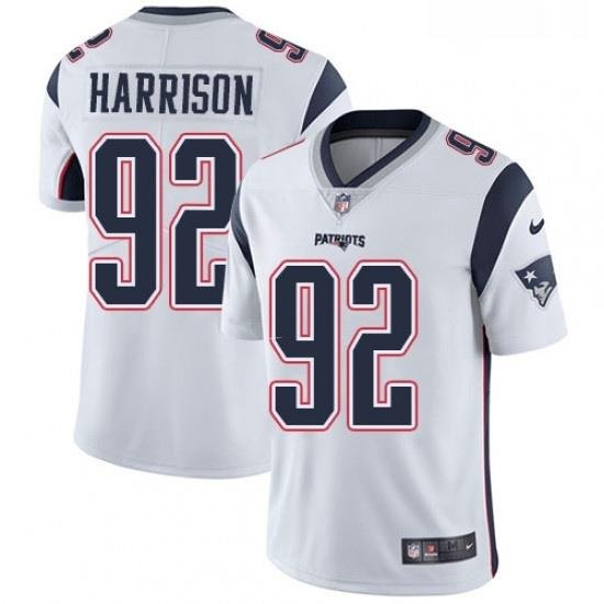 Mens Nike New England Patriots 92 James Harrison White Vapor Untouchable Limited Player NFL Jersey