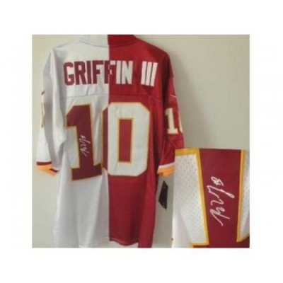 Nike Washington Redskins 10 Robert Griffin III Red White Elite Split Signed NFL Jersey