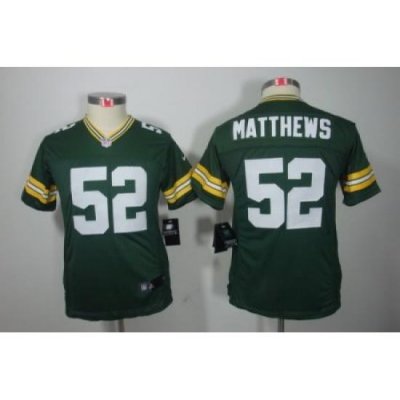 Nike Youth Green Bay Packers #52 Matthews Green Color[Youth Limited Jerseys]