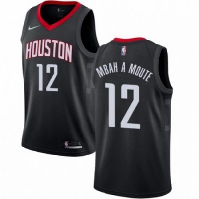 Mens Nike Houston Rockets 12 Luc Mbah a Moute Swingman Black Alternate NBA Jersey Statement Edition