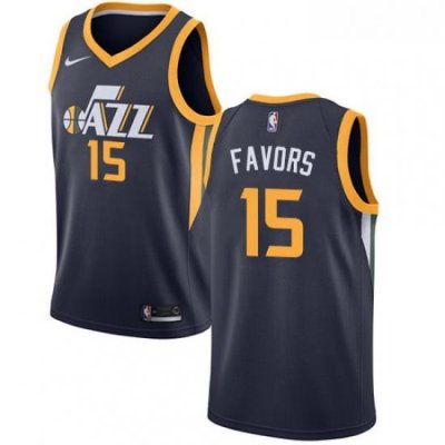 Youth Nike Utah Jazz 15 Derrick Favors Swingman Navy Blue Road NBA Jersey Icon Edition