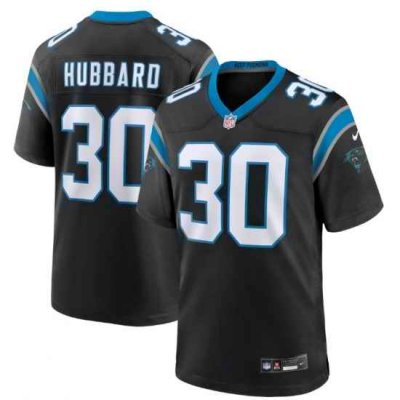 Men Carolina Panthers #30 Chuba Hubbard Black F U S E Stitched NFL Jersey