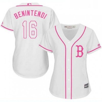 Womens Majestic Boston Red Sox 16 Andrew Benintendi Authentic White Fashion MLB Jersey