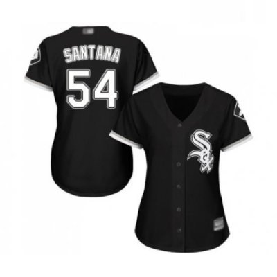 Womens Chicago White Sox 54 Ervin Santana Replica Black Alternate Home Cool Base Baseball Jersey