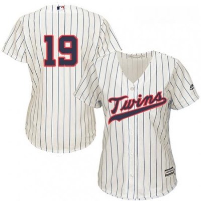 Womens Majestic Minnesota Twins 19 Anibal Sanchez Replica Cream Alternate Cool Base MLB Jersey