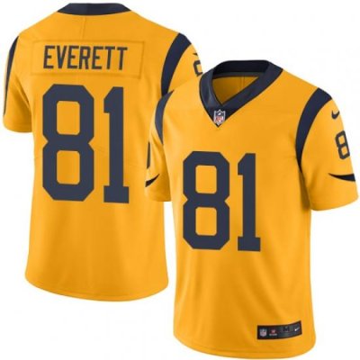 Nike Rams #81 Gerald Everett Gold Youth Stitched NFL Limited Rush Jersey