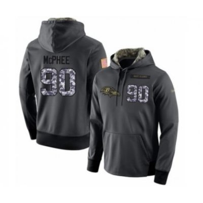 Football Mens Baltimore Ravens 90 Pernell McPhee Stitched Black Anthracite Salute to Service Player Performance Hoodie