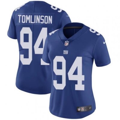 Nike Giants #94 Dalvin Tomlinson Royal Blue Team Color Womens Stitched NFL Vapor Untouchable Limited Jersey