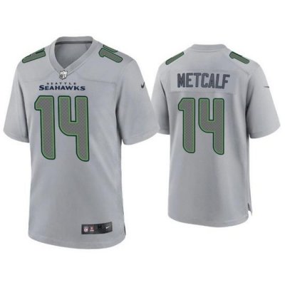 Men Seattle Seahawks 14 D K  Metcalf Grey Atmosphere Fashion Stitched Game Jersey