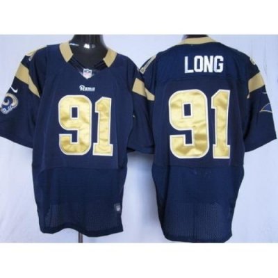 Nike St. Louis Rams 91 Chris Long Blue Elite NFL Jersey