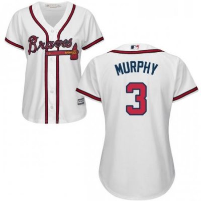 Womens Majestic Atlanta Braves 3 Dale Murphy Authentic White Home Cool Base MLB Jersey