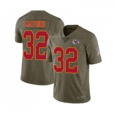 Men Kansas City Chiefs 32 Tyrann Mathieu Limited Olive 2017 Salute to Service Football Jersey