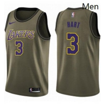 Mens Nike Los Angeles Lakers 3 Josh Hart Swingman Green Salute to Service NBA Jersey