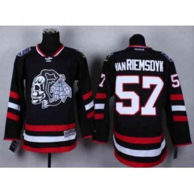 nhl jerseys chicago blackhawks #57 van riemsdyk black[2014 Stadium Series][the skeleton head]