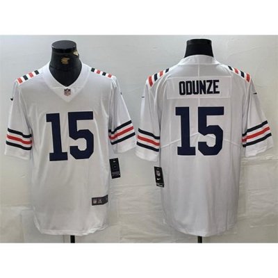 Men Chicago Bears 15 Rome Odunze White 2024 Draft Vapor Stitched Football Jersey