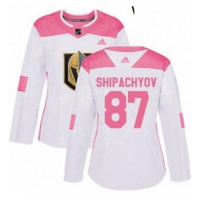 Womens Adidas Vegas Golden Knights 87 Vadim Shipachyov Authentic WhitePink Fashion NHL Jersey