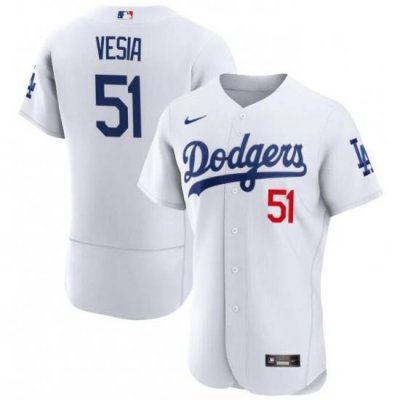 Los Angeles Dodgers Alex Vesia #51 White Flex Base Stitched Home Jersey