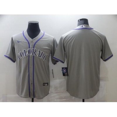 Men Nike Colorado Rockies grey Stitched MLB Blank Cool Base Jersey