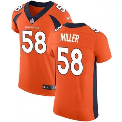 Men Nike Denver Broncos 58 Von Miller Orange Team Color Vapor Untouchable Elite Player NFL Jersey