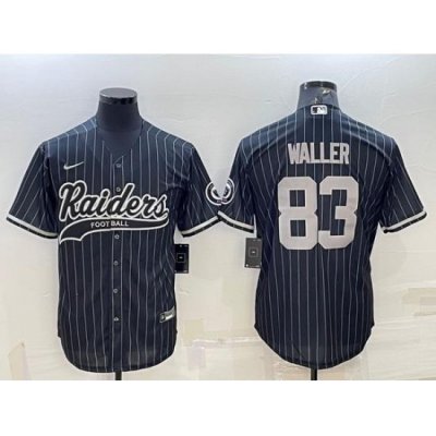 Men Las Vegas Raiders 83 Darren Waller Black With Patch Cool Base Stitched Baseball Jersey