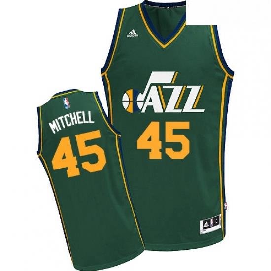 Mens Adidas Utah Jazz 45 Donovan Mitchell Swingman Green Alternate NBA Jersey