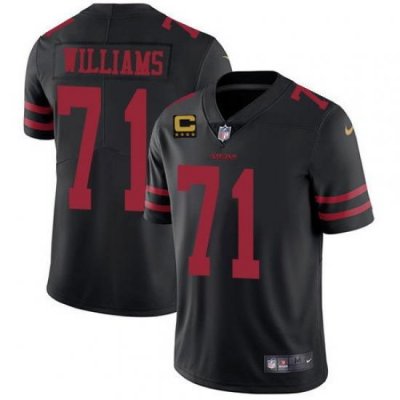 Men San Francisco 49ers #71 Trent Williams Black With C Patch Vapor Untouchable Limited Stitched Football Jersey