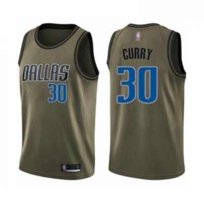 Youth Dallas Mavericks 30 Seth Curry Swingman Green Salute to Service Basketball Jersey