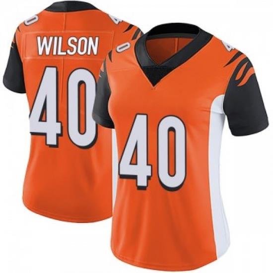 Women Nike Cincinnati Bengals 40 Brandon Wilson Orange Jersey