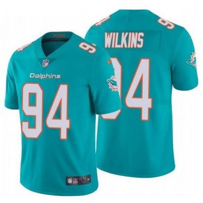 Nike Dolphins 94 Christian Wilkins Aqua Vapor Untouchable Limited Jersey