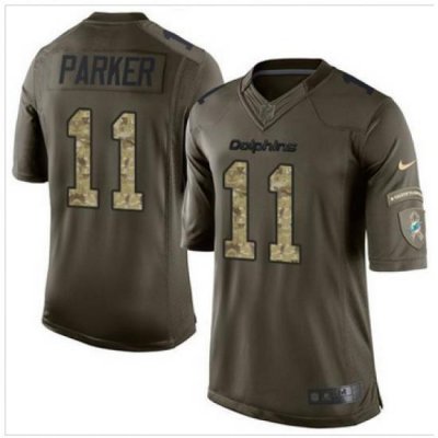 Nike Miami Dolphins #11 DeVante Parker Green Men 27s Stitched NFL Limited Salute to Service Jersey