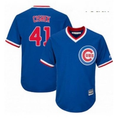 Youth Majestic Chicago Cubs 41 Steve Cishek Authentic Royal Blue Cooperstown Cool Base MLB Jersey