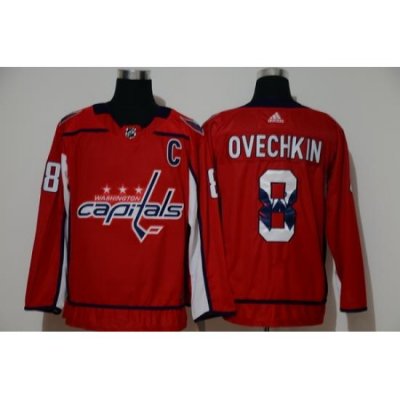 Men Washington Capitals 8 Alexander Ovechkin Red Adidas Fashion Jersey